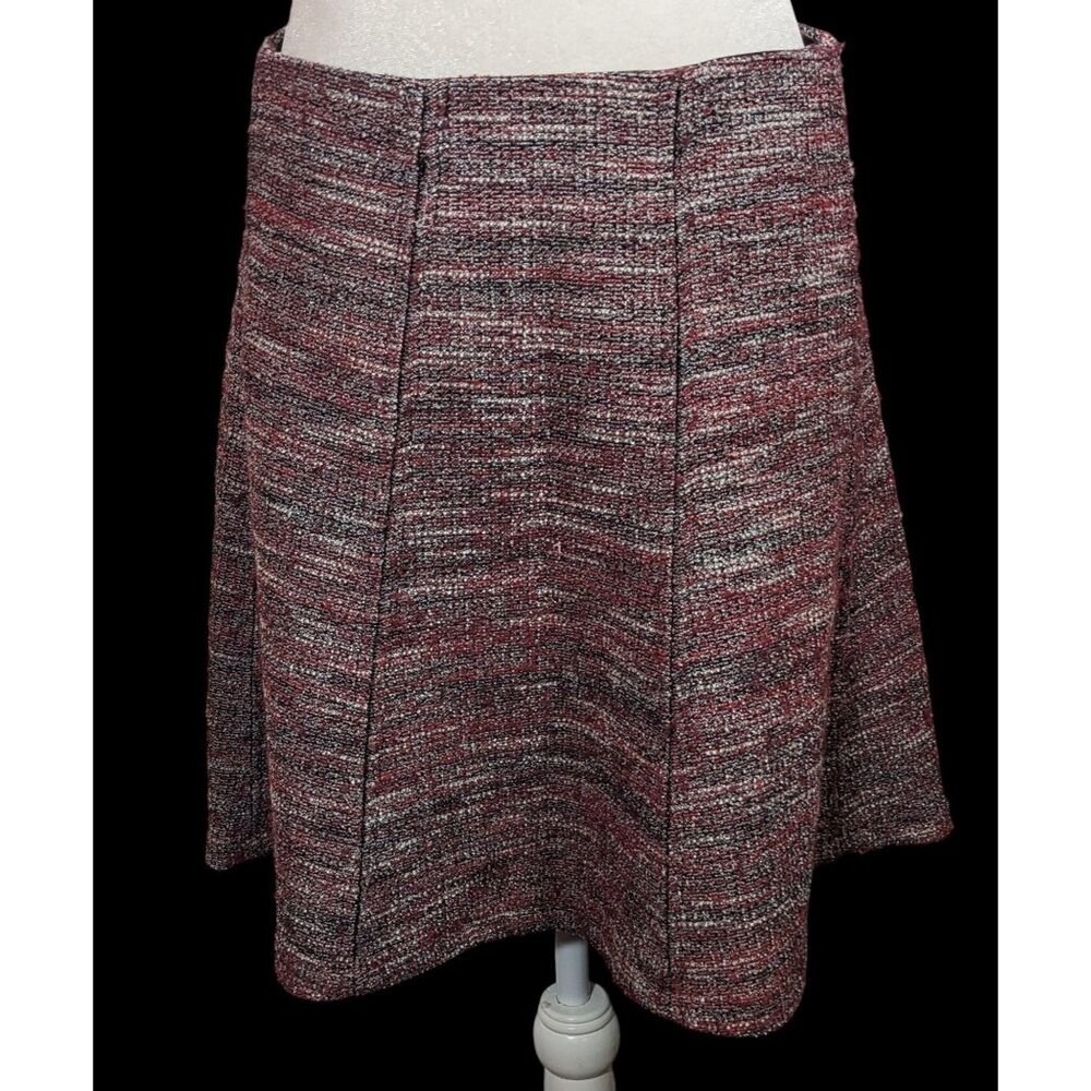 Loft Preppy Pink And Grey Static A-Line Skirt